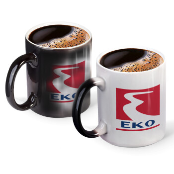 Πρατήριο καυσίμων EKO, Color changing magic Mug, ceramic, 330ml when adding hot liquid inside, the black colour desappears (1 pcs)