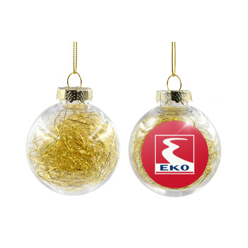 Πρατήριο καυσίμων EKO, Transparent Christmas tree ball ornament with gold filling 8cm