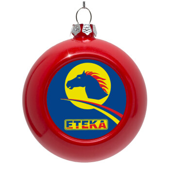 Πρατήριο καυσίμων ETEKA, Red Christmas tree ornament bauble 8cm