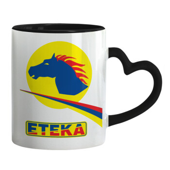 Πρατήριο καυσίμων ETEKA, Mug heart black handle, ceramic, 330ml