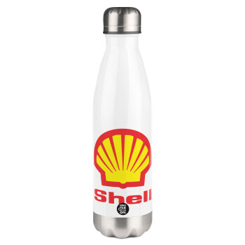 Πρατήριο καυσίμων SHELL, Metal mug thermos White (Stainless steel), double wall, 500ml