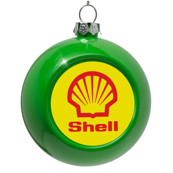 Πρατήριο καυσίμων SHELL, Green Christmas tree ornament bauble 8cm