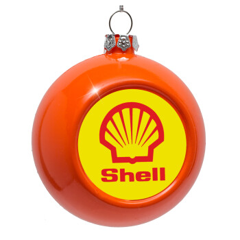 Πρατήριο καυσίμων SHELL, Orange Christmas tree ornament bauble 8cm