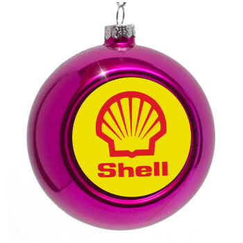 Πρατήριο καυσίμων SHELL, Purple Christmas tree ornament bauble 8cm