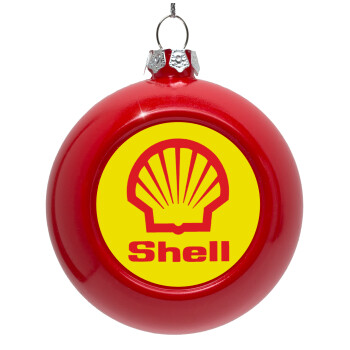 Πρατήριο καυσίμων SHELL, Red Christmas tree ornament bauble 8cm