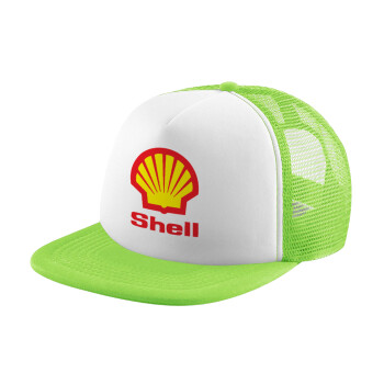 Πρατήριο καυσίμων SHELL, Καπέλο Ενηλίκων Soft Trucker με Δίχτυ ΠΡΑΣΙΝΟ/ΛΕΥΚΟ (POLYESTER, ΕΝΗΛΙΚΩΝ, ONE SIZE)