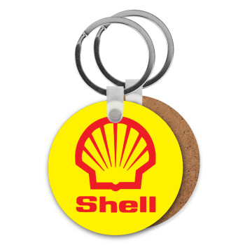 Πρατήριο καυσίμων SHELL, Μπρελόκ Ξύλινο στρογγυλό MDF Φ5cm