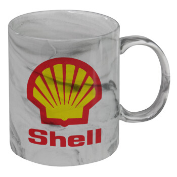 Πρατήριο καυσίμων SHELL, Mug ceramic marble style, 330ml