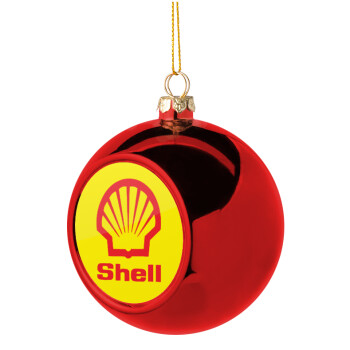 Πρατήριο καυσίμων SHELL, Christmas tree ball Red 8cm