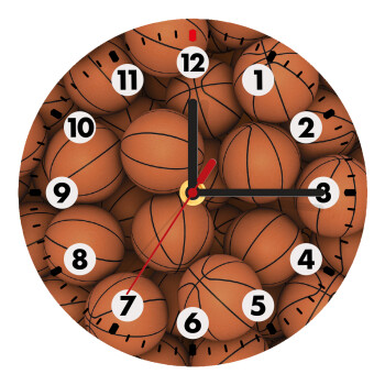 Basketballs, Wooden wall clock (20cm)