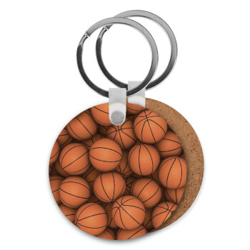 Basketballs, Μπρελόκ Ξύλινο στρογγυλό MDF Φ5cm