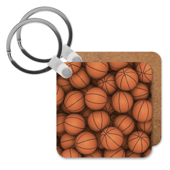 Basketballs, Μπρελόκ Ξύλινο τετράγωνο MDF