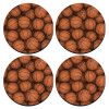 SET of 4 round wooden coasters (9cm)