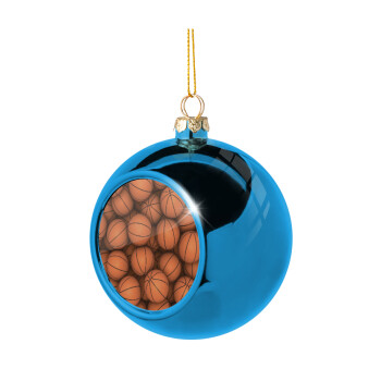 Basketballs, Blue Christmas tree ball ornament 8cm