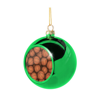 Basketballs, Χριστουγεννιάτικη μπάλα δένδρου Πράσινη 8cm