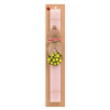 Easter Set, wooden keychain & scented flat Easter candle (30cm) (PINK)