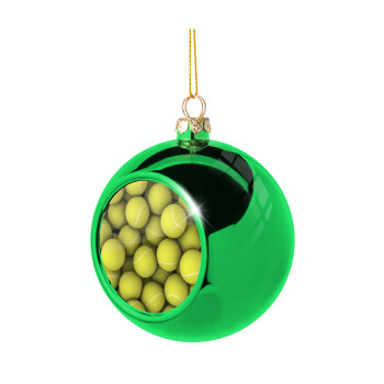 Tenis balls, Χριστουγεννιάτικη μπάλα δένδρου Πράσινη 8cm