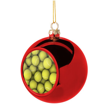 Tenis balls, Christmas tree ball Red 8cm