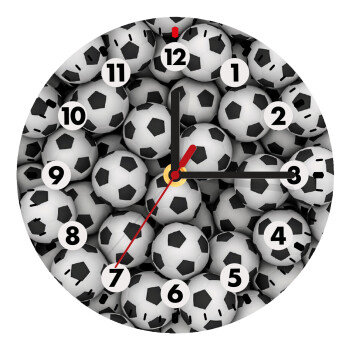 Soccer balls, Wooden wall clock (20cm)