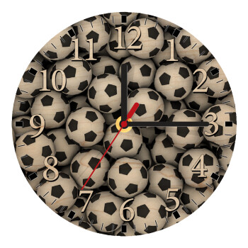 Soccer balls, Ρολόι τοίχου ξύλινο plywood (20cm)