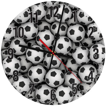 Soccer balls, Ρολόι τοίχου ξύλινο (30cm)