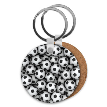 Soccer balls, Μπρελόκ Ξύλινο στρογγυλό MDF Φ5cm