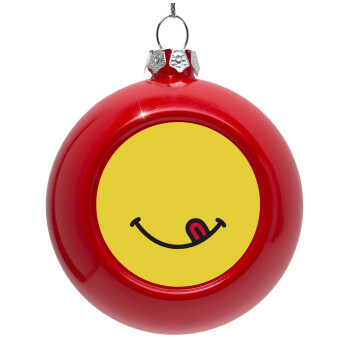 Χαμόγελο , Red Christmas tree ornament bauble 8cm