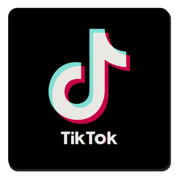 tik tok black, Τετράγωνο μαγνητάκι ξύλινο 9x9cm