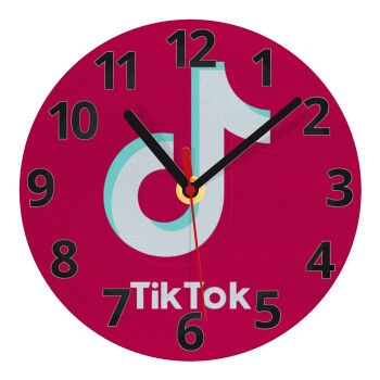 tik tok pink, Ρολόι τοίχου γυάλινο (20cm)