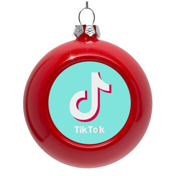 tik tok blue, Στολίδι Χριστουγεννιάτικη μπάλα δένδρου Κόκκινη 8cm