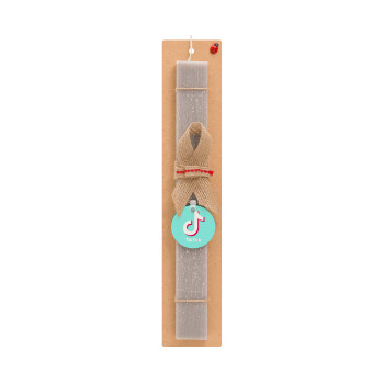 tik tok blue, Easter Set, wooden keychain & scented Easter candle flat (30cm) (GRAY)