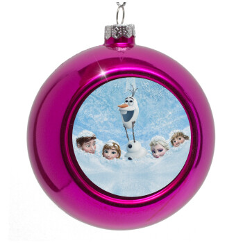 Ψυχρά κι ανάποδα Όλαφ και οι φίλοι του, Purple Christmas tree ornament bauble 8cm