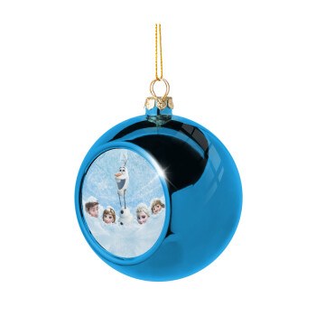 Ψυχρά κι ανάποδα Όλαφ και οι φίλοι του, Blue Christmas tree ball ornament 8cm