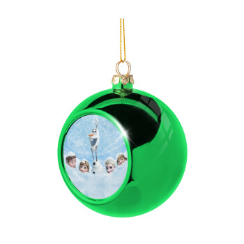 Ψυχρά κι ανάποδα Όλαφ και οι φίλοι του, Green Christmas tree ornament ball 8cm