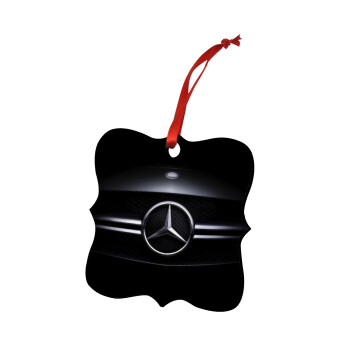 Mercedes car, Christmas ornament polygon wooden 7.5cm