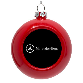 Mercedes small logo, Στολίδι Χριστουγεννιάτικη μπάλα δένδρου Κόκκινη 8cm