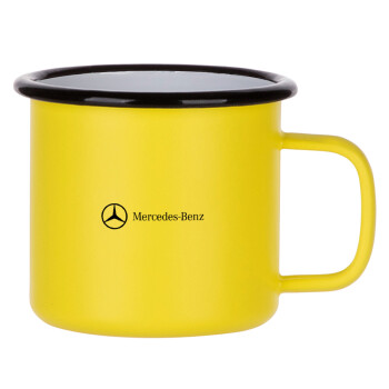 Mercedes small logo, Metallic enamel MATT Yellow cup 360ml