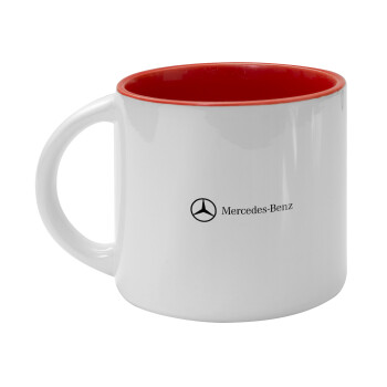 Mercedes small logo, Κούπα κεραμική 400ml Λευκή/Κόκκινη