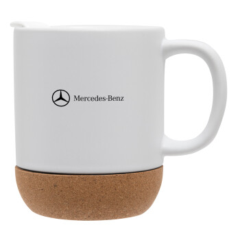 Mercedes small logo, Κούπα, κεραμική με βάση φελού και καπάκι (ΜΑΤ), 330ml (1 τεμάχιο)