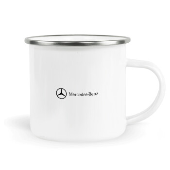 Mercedes small logo, Metallic enamel cup white 360ml