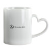 Mug heart handle, ceramic, 330ml