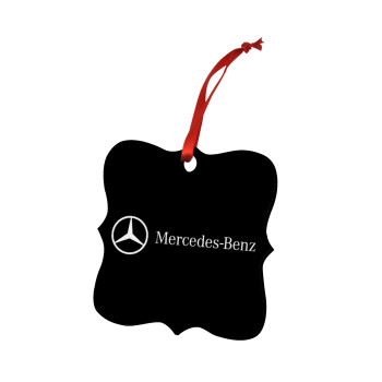 Mercedes small logo, Christmas ornament polygon wooden 7.5cm