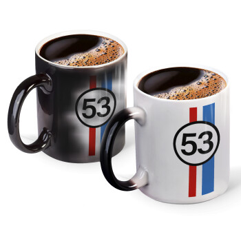 VW Herbie 53, Color changing magic Mug, ceramic, 330ml when adding hot liquid inside, the black colour desappears (1 pcs)