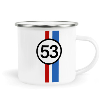 VW Herbie 53, Metallic enamel cup white 360ml