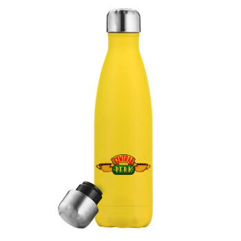 Central perk, Yellow Stainless Steel Metallic Thermos, double-walled, 500ml