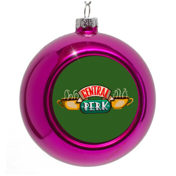 Central perk, Purple Christmas tree ornament bauble 8cm