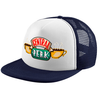 Central perk, Καπέλο παιδικό Soft Trucker με Δίχτυ ΜΠΛΕ ΣΚΟΥΡΟ/ΛΕΥΚΟ (POLYESTER, ΠΑΙΔΙΚΟ, ONE SIZE)