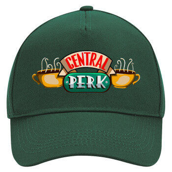 Central perk, Adult Ultimate Hat GREEN, (100% COTTON DRILL, ADULT, UNISEX, ONE SIZE)