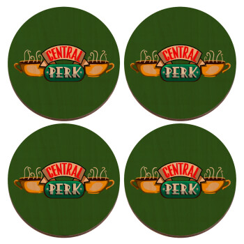 Central perk, ΣΕΤ x4 Σουβέρ ξύλινα στρογγυλά plywood (9cm)