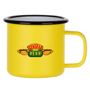 Central perk, Metallic enamel MATT Yellow cup 360ml